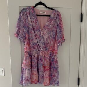 Amanda Uprichard Pink and Purple Mini Dress